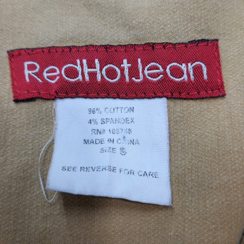 Womens Corduroy Shirt Dress S Tan Stretch Utility Y2K Style Button Front Vintage - Picture 14 of 15